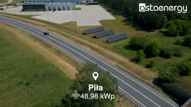 Instalacja fotowoltaiczna 48,98 kWp w Pile – widok z lotu ptaka.